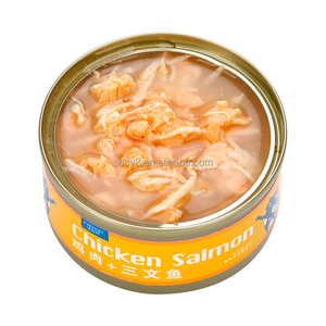 อาหารสัตว์เลี้ยงแบบเปียก OEM/ODM อาหารกระป๋องออร์แกนิก รสไก่ ปลาค็อด ปลาแซลมอน ปลาทูน่า อาหารแมวและสุนัขแบบเปียกชนิดผสมธัญพืช - Product Image 3