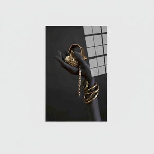 African Woman Gold Bracelet <b>Canvas</b> Art - Fashion <b>Wall</b> Decor Print,TEMPERED GLASS ART - Product Image 2