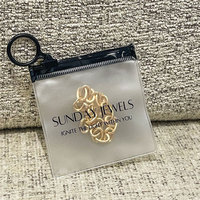 Pochette de rangement Ziplcok personnalisée pour bagues, colliers et boucles d'oreilles, petits sacs d'emballage en PVC transparent/dépoli avec fermeture éclair pour bijoux