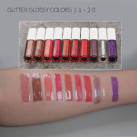 Sampel Lip Gloss Mini 1.5ML untuk Pengujian Tanpa Logo, Lip Gloss Berkilau dan Lipstik Matte serta Set Sampel Lip Gloss Laris