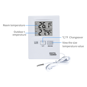 <span class=keywords><strong>Thermomètre</strong></span> numérique intérieur/<span class=keywords><strong>extérieur</strong></span> <span class=keywords><strong>avec</strong></span> fil externe de 1 mètre et fonction de <span class=keywords><strong>mémoire</strong></span> max/min en plastique ABS - Product Image 3
