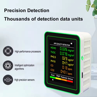 Moniteur de qualité de l'air 6 en 1 Détecteur de dioxyde de carbone précis HCHO Multifonctionnel PM2.5 PM10 HCHO CO2 CO Meter