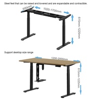 Bureau debout silencieux à double moteur <50dB, 4 préréglages mémoire, bureau assis-debout, bureau scandinave pour la maison