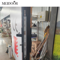 Cadre en aluminium noir porte d'entrée porte française rupture thermique avant verre trempé rail inférieur aluminium Double verre fini