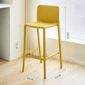 Sgabello da Bar Moderno Minimalista Nordico, Sgabello Alto in <span class=keywords><strong>Plastica</strong></span> Rinforzata per Uso Domestico in <span class=keywords><strong>Cucina</strong></span>, Soggiorno, Hotel, Officine - Product Image 6