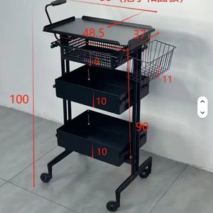 Chariot de salon de beauté neuf en fer, chariot de salon de coiffure multifonctionnel dédié avec roues, mobile, à vendre - Product Image 1
