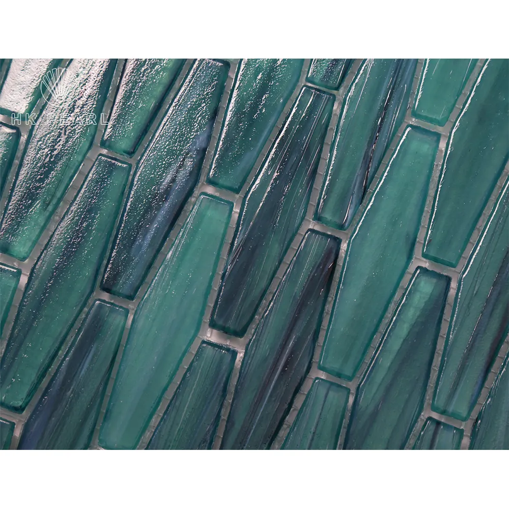 Nuevo Arte moderno verde azulejo de mosaico de vidrio cocina Backsplash de arte de la pared de ladrillo