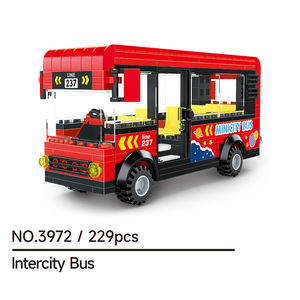 Wange 3972 Intercity Bus City Transportation MOC Block Bricks Model Kids Educational Assembly Building Block Plastic Collect <b>Toy</b> - Product Image 6