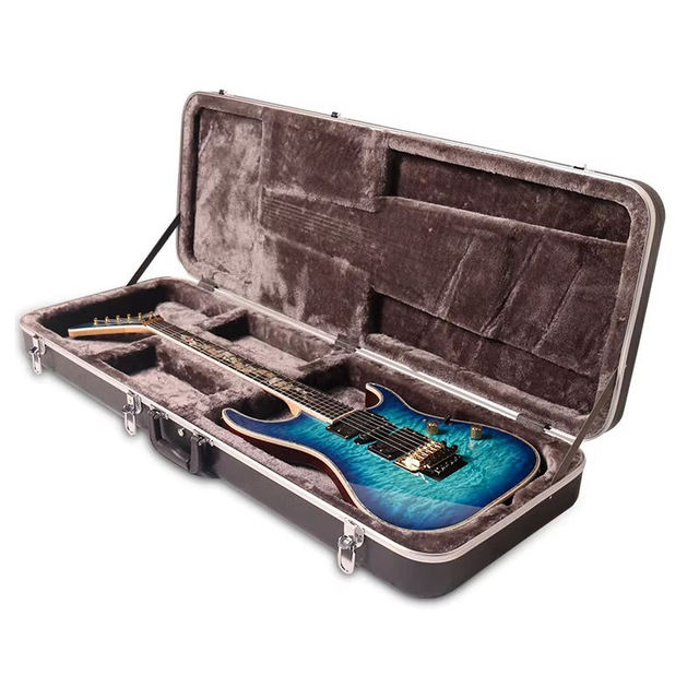 China Factory Custom Size ABS Hard Black Guitar Case Music Instrument Bag