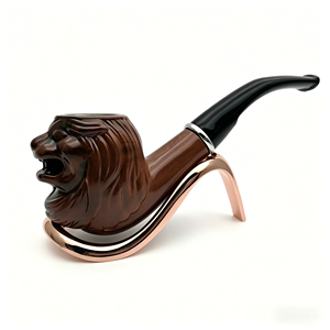 Offre Spéciale : Pipe à Tabac en Résine Tête <span class=keywords><strong>de</strong></span> <span class=keywords><strong>Lion</strong></span>, Tige Courbée Classique avec Support Or Rose pour Hommes – Vente en Gros <span class=keywords><strong>de</strong></span> Pipes à Fumer - Product Image 6