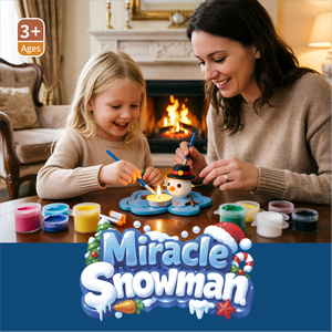 <span class=keywords><strong>Kit</strong></span> de fabrication de bougeoirs en argile auto-durcissante Miracle Snowman pour enfants de 3 ans et plus, cadeau artisanal de Noël avec bougie chauffe-plat, ensemble d'activités artistiques en famille - Product Image 2