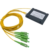 Divisor PLC 1x4 8 16 en Caja ABS con Conectores SC LC FC, Divisor de Fibra Óptica Tipo Caja
