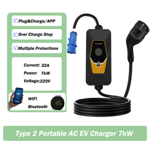 เครื่องชาร์จรถยนต์ไฟฟ้าแบบพกพาติดผนัง 7kW ชนิดที่ 2 พร้อมสายชาร์จ 3.5kW IEC62196 สำหรับรถยนต์ไฟฟ้ารุ่นใหม่ - Product Image 5
