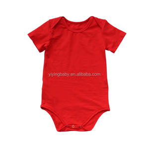 Unisex Verão Casual <span class=keywords><strong>Romper</strong></span> Customizável Bebê Algodão Macio para Onesies com Cor Sólida O-pescoço Manga Curta e Botão Atacado - Product Image 5