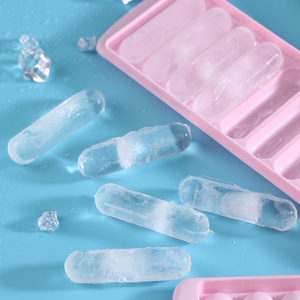 Plateaux à glaçons en silicone Moule à beurre à dégagement facile Bâton étroit rectangulaire Bandes longues Bâtons de glaçons Plateau à glaçons avec couvercle - Product Image 2