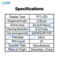 Layar LCD TFT TN MCU 2,8 inci 240x320, Kualitas Kustomisasi Tinggi, Jaminan Kualitas, Solusi HMI Kelas Industri