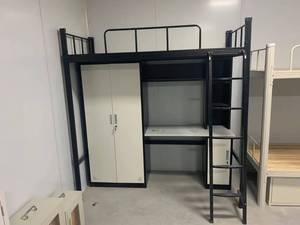 เฟอร์นิเจอร์ห้องนอนอพาร์ทเมนต์ทันสมัย เตียงสองชั้นเหล็กสำหรับผู้ใหญ่ พร้อมบันได - Product Image 6