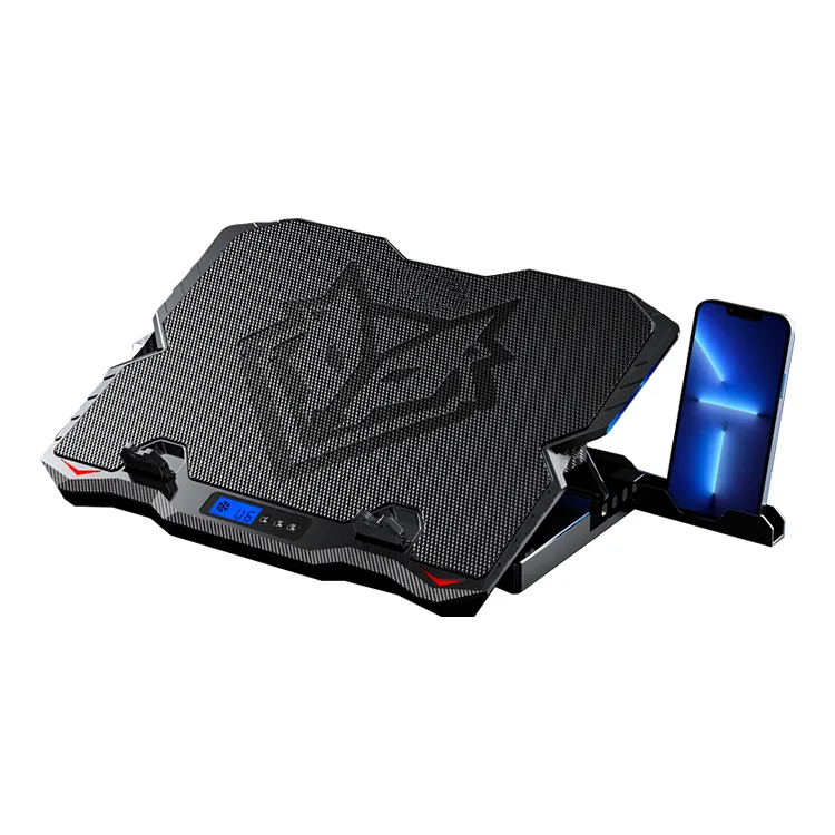 Grote Roc Maatwerk Van Ontwerpen Laptop Koeler Gamer Cooling Pad Voor 15.6 Inch Rgb Laptop Cooling Stand 6 Fans Met telefoon