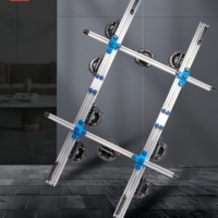 Perche télescopique en alliage d'aluminium de qualité industrielle FY-RS-029 avec ventouse en caoutchouc de 200 mm en forme de croix, 1,9-3,45 m, pour le transport