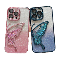 Vente chaude Tendance Papillon Liquide Quicksand Électrolytique Paillettes Téléphone Cas TPU Matériel avec OPP Sac Emballage