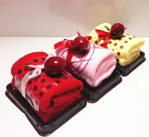 패션 매력적인 디자인 극세사 타월 아이스크림 케이크 어머니의 날 대량 선물