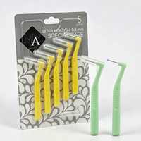Brosse interdentaire personnalisable en forme de L avec poils en nylon Dupont, écologique, antibactérienne, avec manche en bambou et plastique
