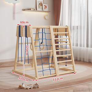 Montessori ชุดชิงช้าไม้แบบพับได้สำหรับปีนเขาในร่มและชุดออกกำลังกายกีฬาสำหรับเด็กเล่นการเรียนรู้ - Product Image 2