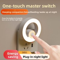 Veilleuse LED en forme de cœur de dessin animé avec bouton en verre, à brancher, pour chevet et chambre, idéale pour l'allaitement, directement de l'usine transfrontalière