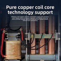 Régulateur de tension monophasé automatique industriel haute précision à colonne en cuivre SBW/Z-10 KVA SVC, machine-outil haute puissance 380V