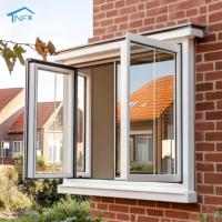 Ventana Moderna de Lujo con Marco de Aleación de Aluminio y Vidrio Templado Reforzado Antirrobo