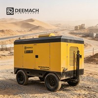 Compresseur d'air mobile Atlas Copco 10/13 bar 141 kW 636 CFM lubrifié, état neuf, moteur diesel pour l'exploitation minière et la construction routière