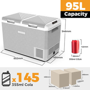 ثلاجة محمولة كهربائية ICECO MCD95 سعة 95 لتر بمنطقتين تبريد تعمل بجهد 12 فولت للسيارات والرحلات والتخييم - Product Image 2