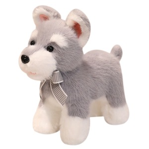 Peluche Realistico di Schnauzer Cartoon, Bambola di Cane, Pupazzo Comfort per Bambini, Regalo di Compleanno per Ragazze - Product Image 1