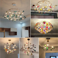 Nouvelle mode, hall d'hôtel, escalier décoratif, chambre à coucher, lampe suspendue design, lustre en agate luciole, suspension en verre