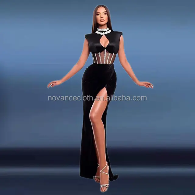 Novance Fall 2022 Woman Clothes Hollow Out Sexy Bridesmaid Dresses Vestidos Largos Casual Formal Party Gowns Sexy Club Dress