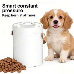 Seau de stockage d'aliments pour animaux de compagnie, conteneur sous vide avec intérieur en acier inoxydable, grande capacité, batterie - Product Image 4
