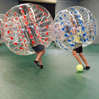 Vente en gros de ballon de football à bulles pour 1,8 mètre de haut, combinaison de football à bulles, ballon de protection gonflable en PVC avec pompe
