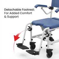 Chaise de douche et de toilette en métal certifiée CE RAFU RF4023A, hauteur réglable, 3 tailles de siège, pliable