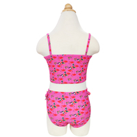 Traje de Baño para Niñas con Estampado Floral de Moda, Bikini con Volantes y Banda, Traje de Baño Colorido para Niñas