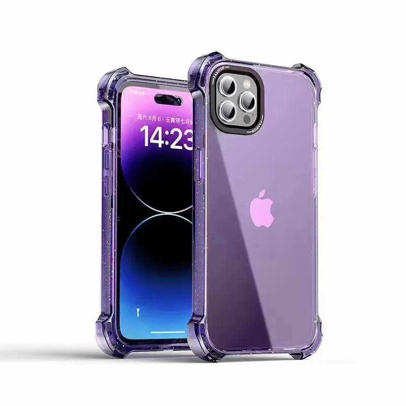 Shockproof New Fashion Built in Screen Lens Mobile Phone Case for iPhone 14 Pro Max TPU PC Hard Back Mobile Phone Back Covers