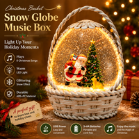 Panier de cadeaux de Noël promotionnel, globe à neige, lanternes de Noël, matériau ABS, lumières LED