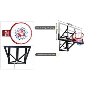 S030カスタマイズ可能な屋外バスケットボールボード調整可能なウォールマウントバスケットボールフープ