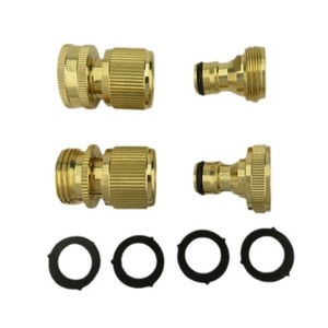 Garden Hose Quick Connectors Solid Brass 3/4 Inch Durable Water Fittings For Bulk Hose - Product Image 1