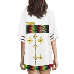 Dropship etíope verano Mujer vestido Casual estampado a pedido ChiffonTradition señoras vestidos <span class=keywords><strong>para</strong></span> traje <span class=keywords><strong>de</strong></span> baño <span class=keywords><strong>piscina</strong></span> playa cubrir - Product Image 2