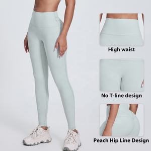 Nuovi Leggings Sportivi da <span class=keywords><strong>Donna</strong></span> in Nylon Traspirante ad Asciugatura Rapida, Vita Alta, Effetto Push-Up, Senza Cucitura Frontale, Design Yoga con Logo - Product Image 3