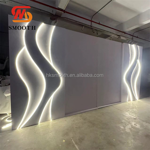 Arche de mariage en PVC avec fond en acrylique blanc en forme de S, éclairage LED de luxe, pour événements et fêtes - Product Image 3