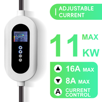 Chargeur EV portable certifié CE RoHS 11KW, station de charge de niveau 2 de type 2, chargeur EVSE triphasé, démarreur de voiture portable