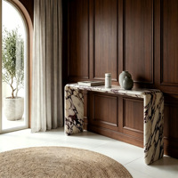 Table console moderne en marbre Calacatta Viola pour cuisine et salon - Meubles de maison durables et écologiques