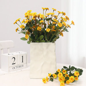 Puff Rose <b>Artificial</b> Flower <b>Bouquet</b> Small Roses Plastic Silk Flowers High Simulation Wedding Home Decoration - Product Image 3