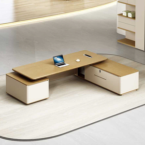 Ensemble de meubles de direction modernes de haute qualité, table de bureau de secrétaire, table d'ordinateur de patron en forme de L moderne - Product Image 5